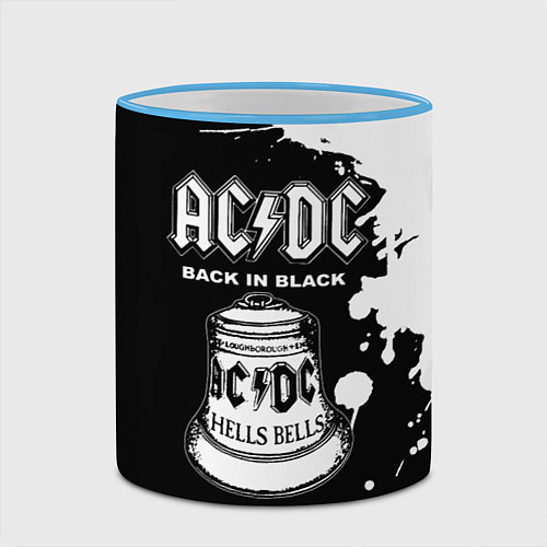 Кружка цветная ACDC Back in Black / 3D-Небесно-голубой кант – фото 2