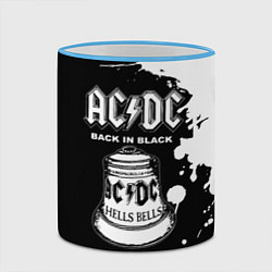 Кружка 3D ACDC Back in Black, цвет: 3D-небесно-голубой кант — фото 2