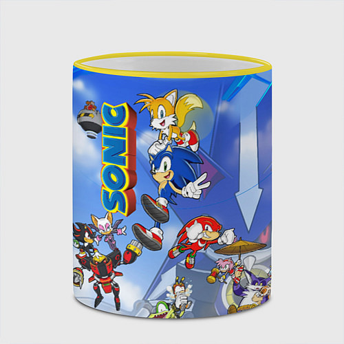 Кружка цветная Sonic / 3D-Желтый кант – фото 2