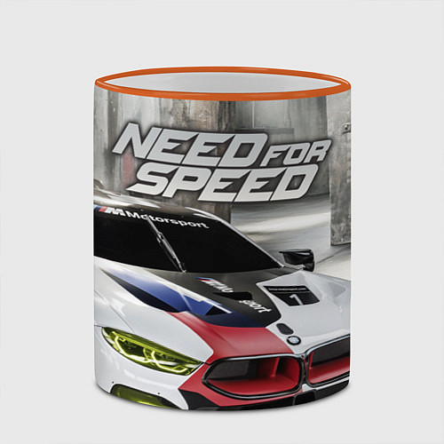 Кружка цветная Need for Speed / 3D-Оранжевый кант – фото 2