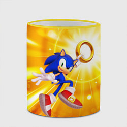 Кружка 3D Sonic, цвет: 3D-желтый кант — фото 2