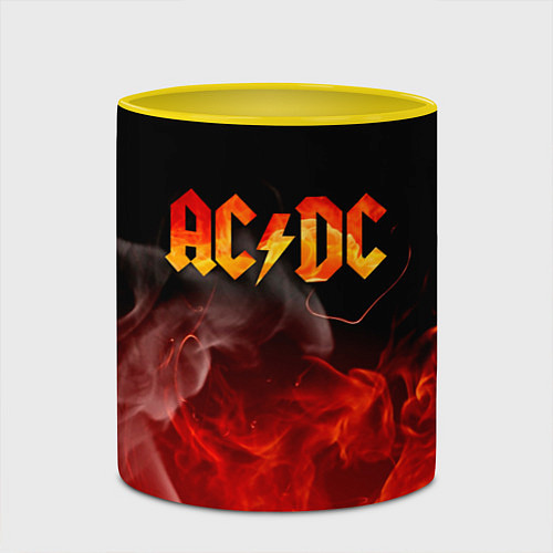 Кружка цветная ACDC / 3D-Белый + желтый – фото 2