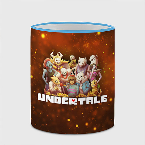 Кружка цветная UNDERTALE / 3D-Небесно-голубой кант – фото 2