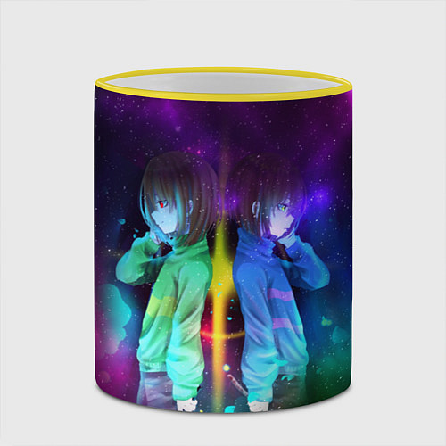 Кружка цветная UNDERTALE / 3D-Желтый кант – фото 2