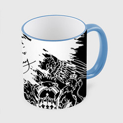 Кружка 3D Автограф Фредди Меркьюри, цвет: 3D-небесно-голубой кант