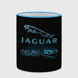 Кружка 3D Jaguar, цвет: 3D-небесно-голубой кант — фото 2