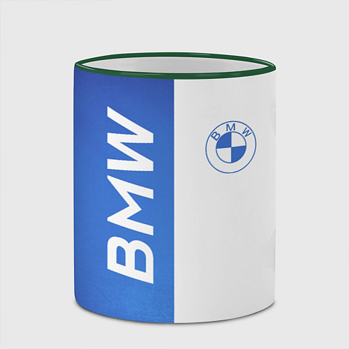 Кружка цветная BMW / 3D-Зеленый кант – фото 2