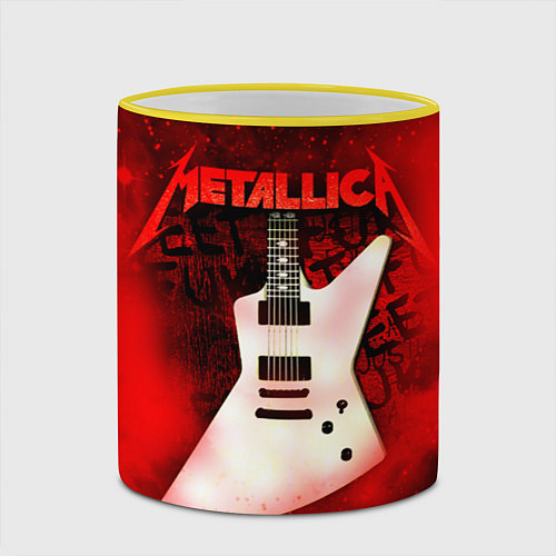 Кружка цветная Metallica / 3D-Желтый кант – фото 2