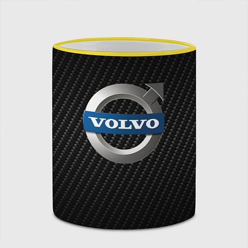 Кружка цветная VOLVO / 3D-Желтый кант – фото 2