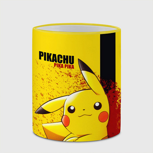 Кружка цветная PIKACHU / 3D-Желтый кант – фото 2