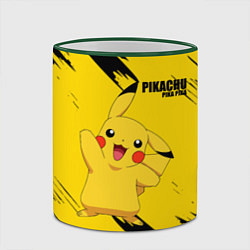 Кружка 3D PIKACHU: PIKA PIKA, цвет: 3D-зеленый кант — фото 2
