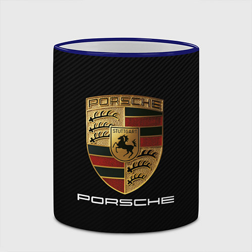 Кружка цветная PORSCHE / 3D-Синий кант – фото 2