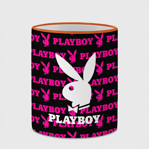 Кружка цветная PLAYBOY / 3D-Оранжевый кант – фото 2