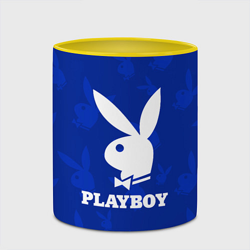 Кружка цветная PLAYBOY / 3D-Белый + желтый – фото 2