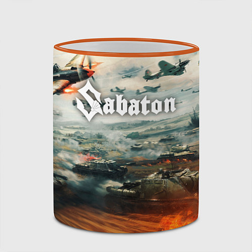 Кружка цветная Sabaton / 3D-Оранжевый кант – фото 2