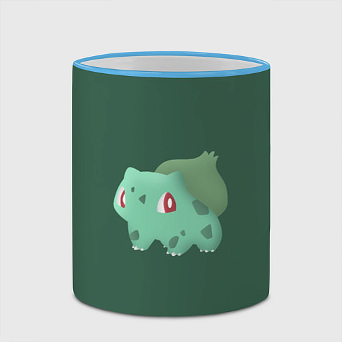 Кружка цветная Pokemon Bulbasaur / 3D-Небесно-голубой кант – фото 2