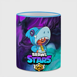 Кружка 3D BRAWL STARS LEON SHARK, цвет: 3D-небесно-голубой кант — фото 2