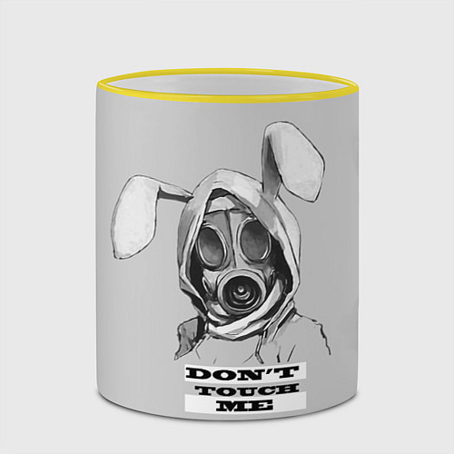 Кружка цветная Don't touch me / 3D-Желтый кант – фото 2