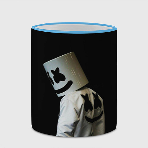 Кружка цветная Marshmello / 3D-Небесно-голубой кант – фото 2