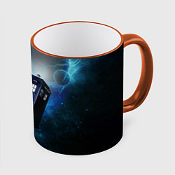 Кружка 3D ТАРДИС, цвет: 3D-оранжевый кант