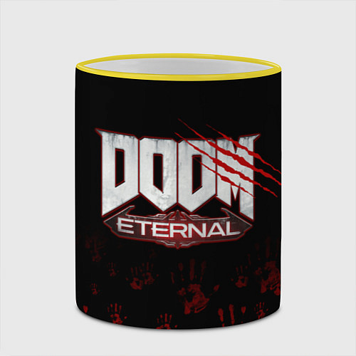 Кружка цветная DOOM Eternal / 3D-Желтый кант – фото 2