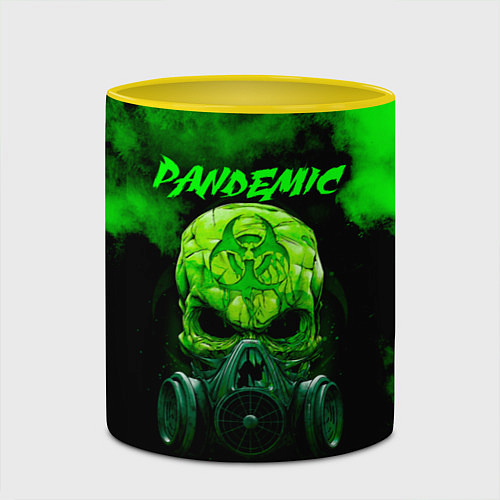 Кружка цветная Пандемия / 3D-Белый + желтый – фото 2