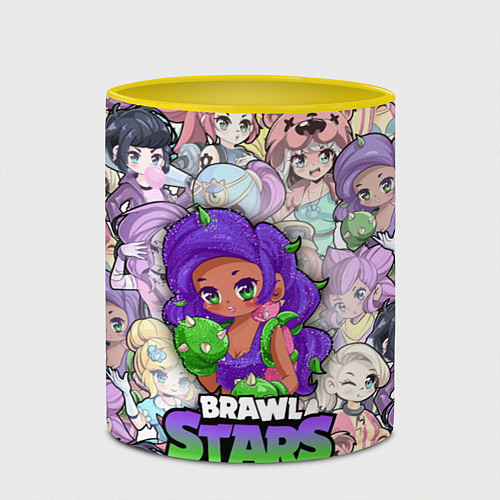 Кружка цветная BrawlStars Girls Oko / 3D-Белый + желтый – фото 2