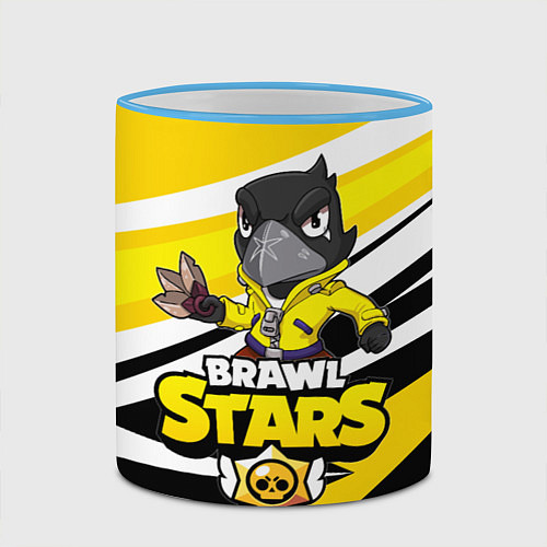 Кружка цветная BRAWL STARS CROW / 3D-Небесно-голубой кант – фото 2