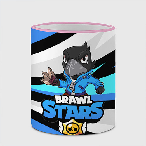 Кружка цветная BRAWL STARS CROW / 3D-Розовый кант – фото 2