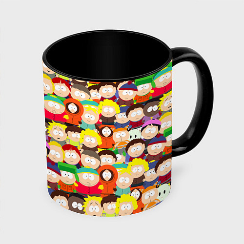 Кружка цветная ЮЖНЫЙ ПАРК / 3D-Белый + черный – фото 1