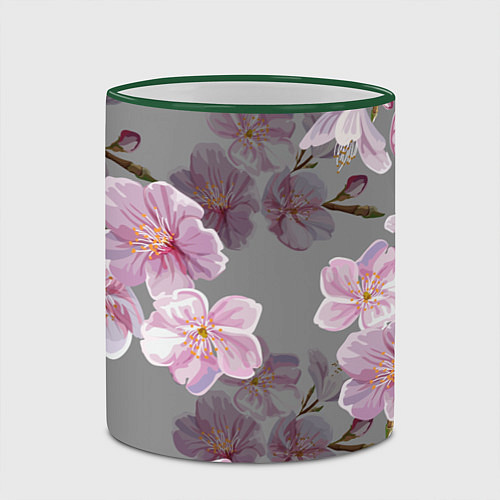 Кружка цветная САКУРА / 3D-Зеленый кант – фото 2