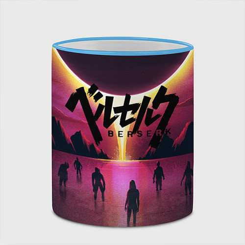 Кружка цветная BERSERK / 3D-Небесно-голубой кант – фото 2
