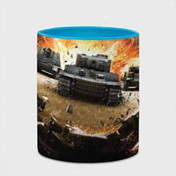 Кружка 3D ТАНКИ, цвет: 3D-белый + небесно-голубой — фото 2