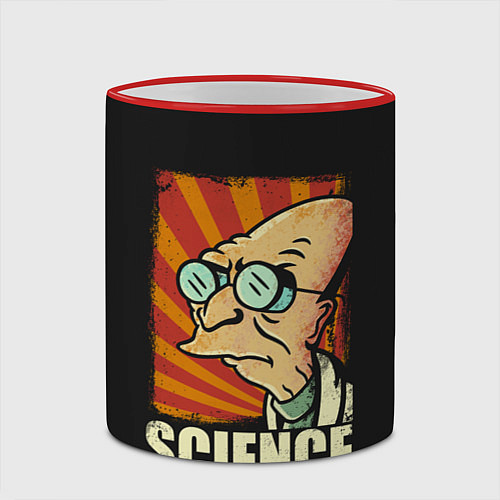 Кружка цветная Futurama Science / 3D-Красный кант – фото 2