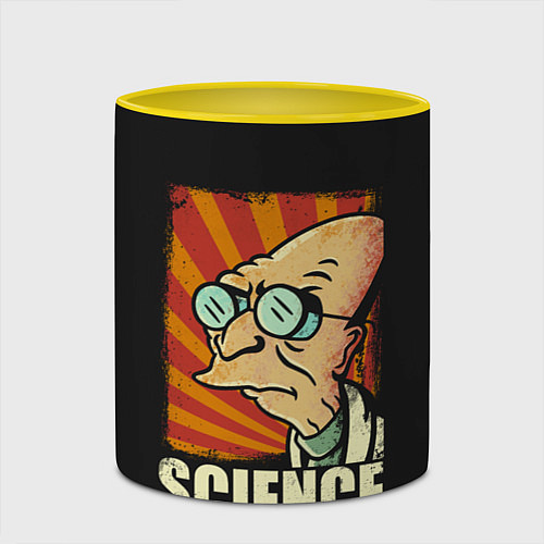 Кружка цветная Futurama Science / 3D-Белый + желтый – фото 2