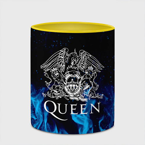 Кружка цветная QUEEN / 3D-Белый + желтый – фото 2