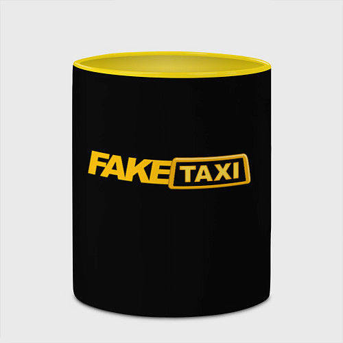 Кружка цветная Fake Taxi / 3D-Белый + желтый – фото 2