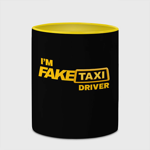 Кружка цветная Fake Taxi / 3D-Белый + желтый – фото 2