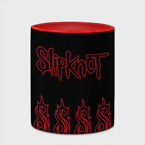 Кружка цветная Slipknot 5 / 3D-Белый + красный – фото 2