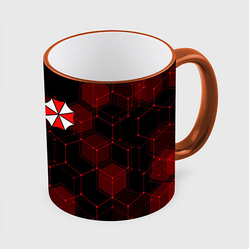 Кружка цветная UMBRELLA CORP / 3D-Оранжевый кант – фото 1