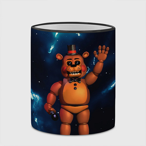 Кружка цветная Five Nights At Freddys / 3D-Черный кант – фото 2