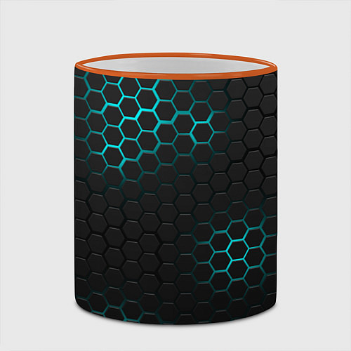 Кружка цветная СТАЛЬНАЯ НЕОНОВАЯ БРОНЯ / 3D-Оранжевый кант – фото 2