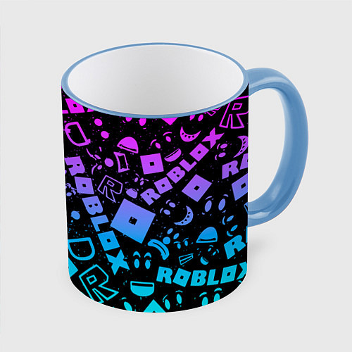 Кружка цветная Roblox / 3D-Небесно-голубой кант – фото 1