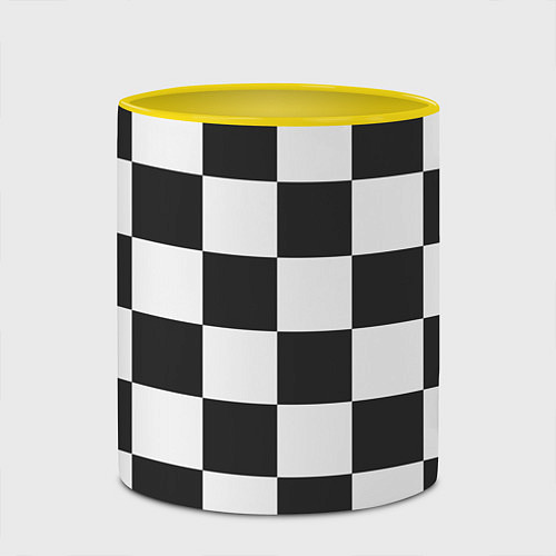 Кружка цветная Шахматка / 3D-Белый + желтый – фото 2