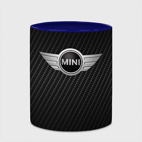 Кружка цветная MINI COOPER CARBON / 3D-Белый + синий – фото 2