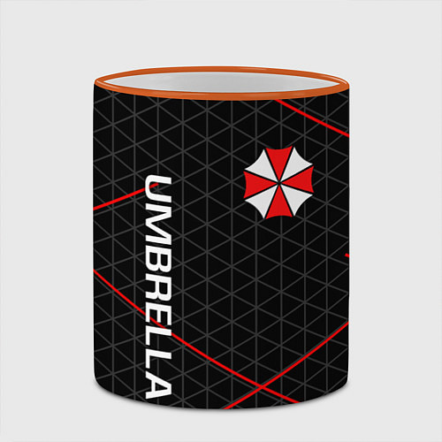 Кружка цветная UMBRELLA CORP / 3D-Оранжевый кант – фото 2