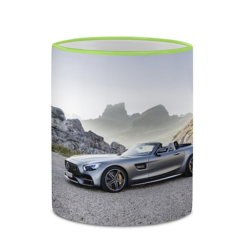Кружка цветная Mercedes V8 Biturbo / 3D-Светло-зеленый кант – фото 2