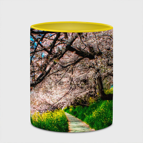Кружка цветная Весна 2020 / 3D-Белый + желтый – фото 2