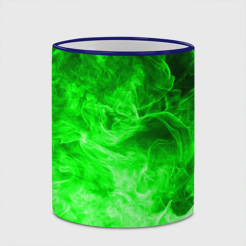 Кружка цветная ОГОНЬ GREEN NEON / 3D-Синий кант – фото 2