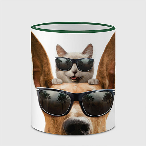 Кружка цветная Блатные животные / 3D-Зеленый кант – фото 2